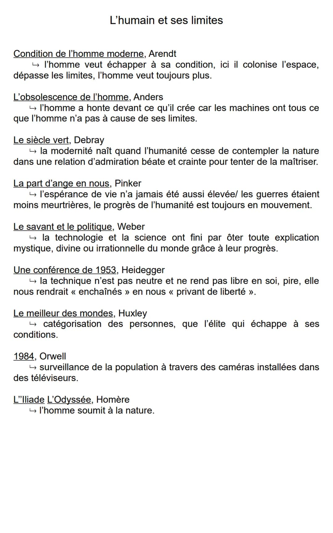 L'humain et ses limites
Condition de l'homme moderne, Arendt
→ l'homme veut échapper à sa condition, ici il colonise l'espace,
dépasse les l