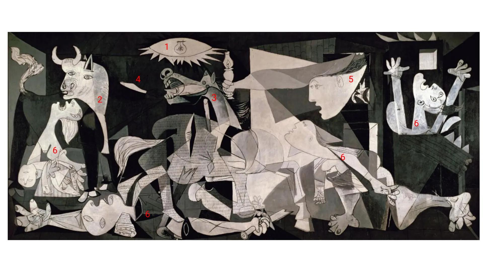 # Análisis del Guernica # Contexto de la
pintura:

- se inspiró en el bombardeo
de Guernica el 26 de abril
de 1937
- simboliza el horror de 