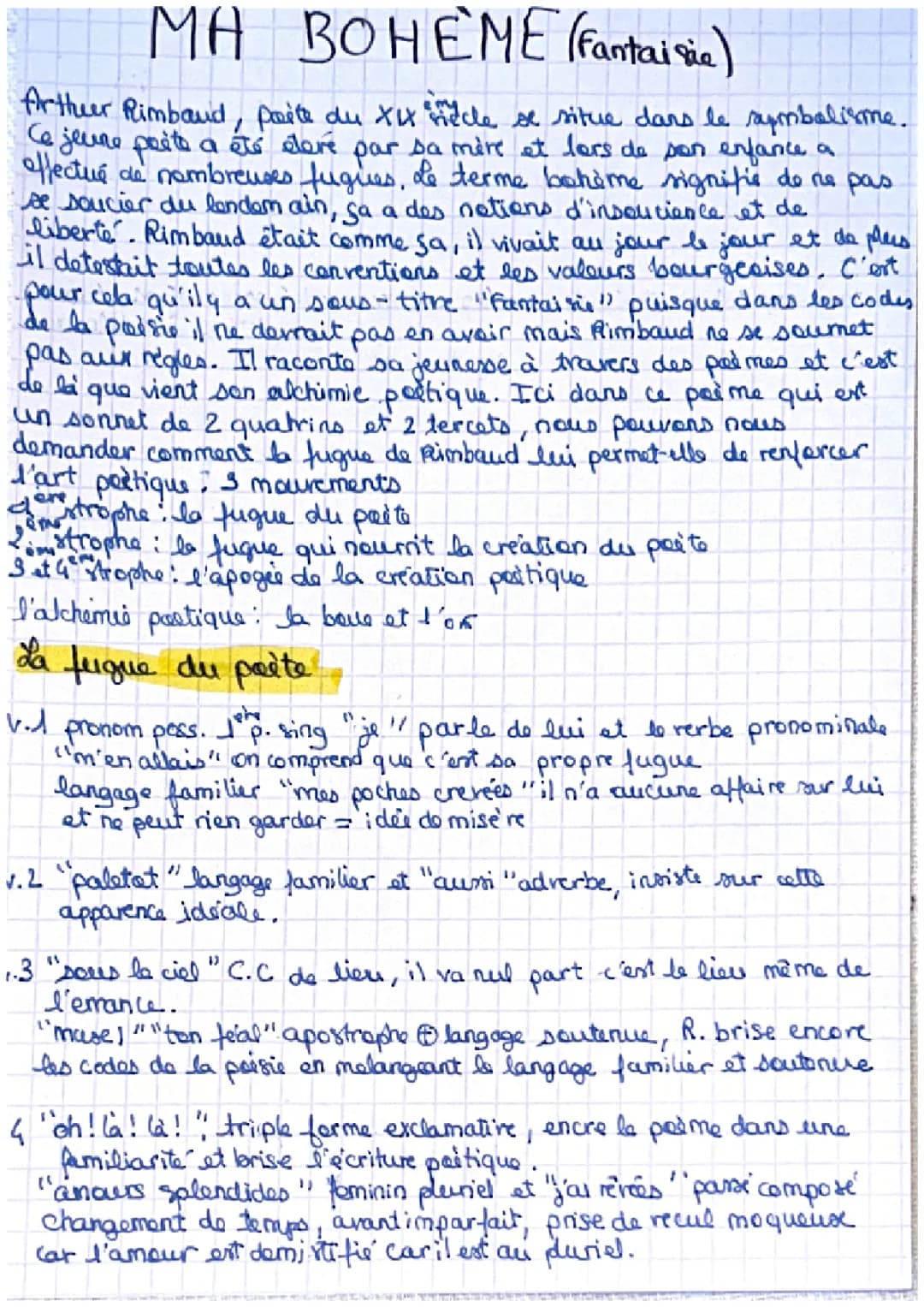 Ma Bohème de Rimbaud: Analyse Linéaire et Figure de Style
