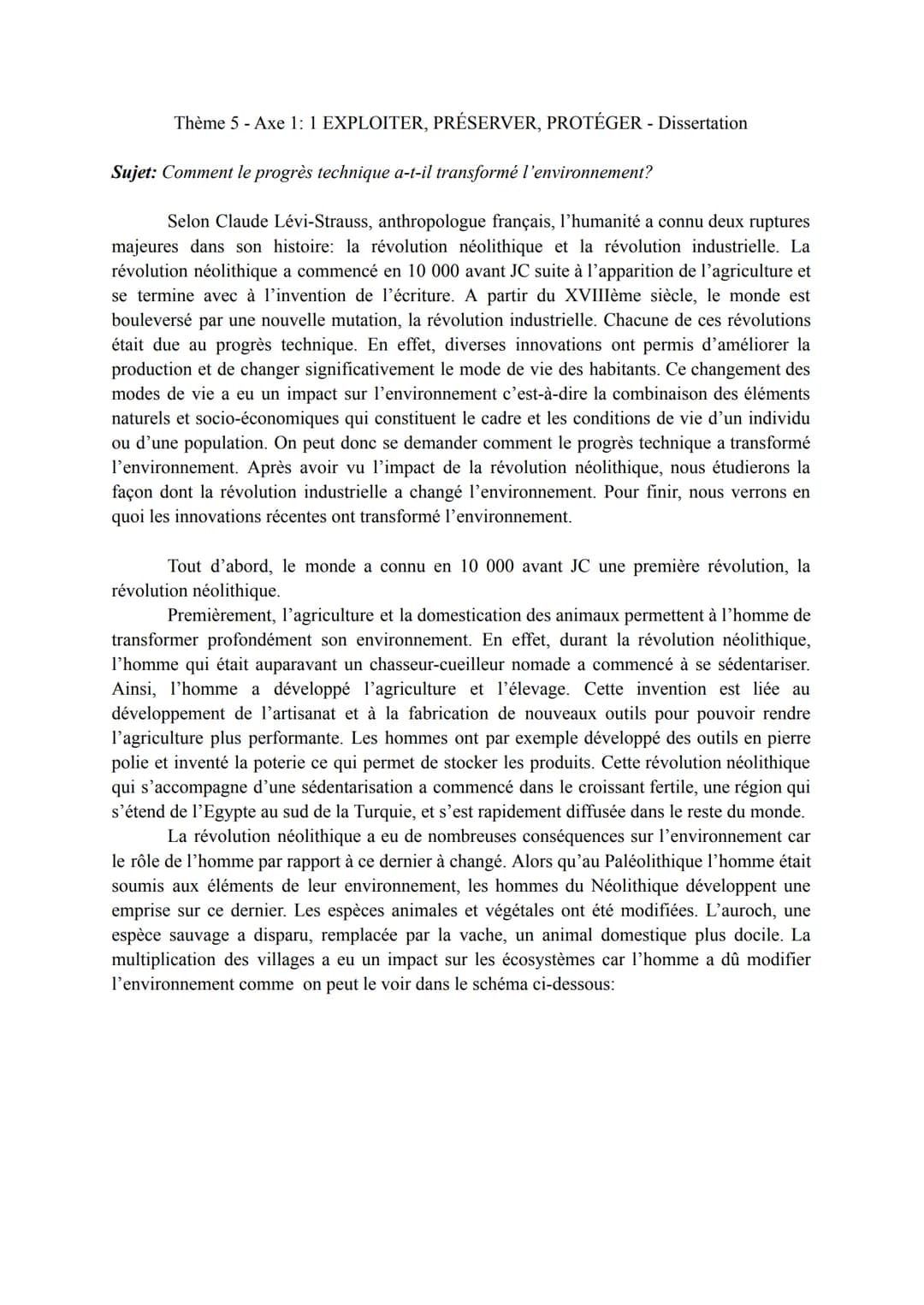 Thème 5 - Axe 1: 1 EXPLOITER, PRÉSERVER, PROTÉGER - Dissertation
Sujet: Comment le progrès technique a-t-il transformé l'environnement?
Selo
