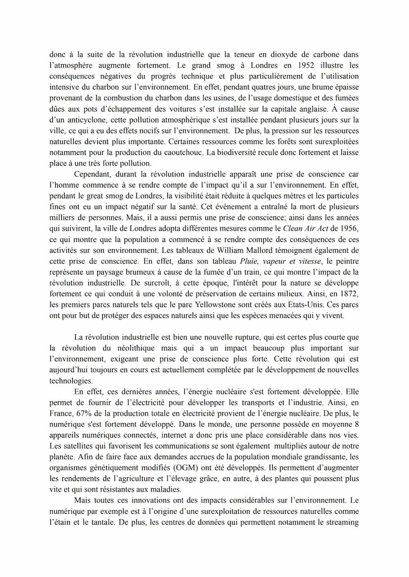 Thème 5 - Axe 1: 1 EXPLOITER, PRÉSERVER, PROTÉGER - Dissertation
Sujet: Comment le progrès technique a-t-il transformé l'environnement?
Selo