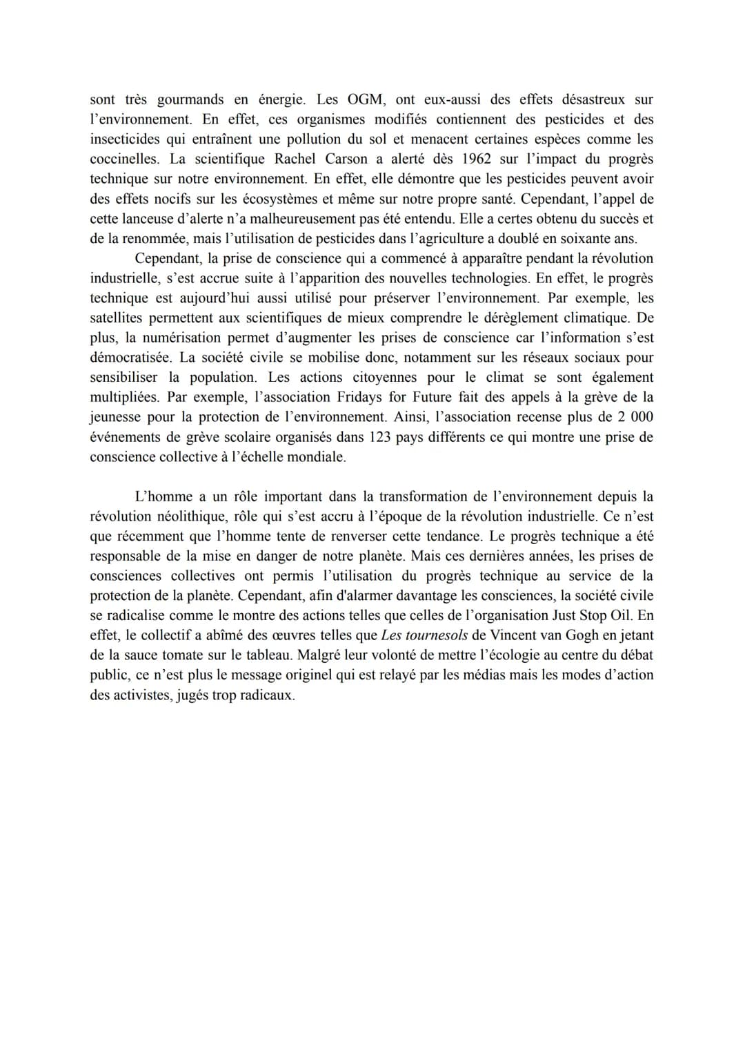 Thème 5 - Axe 1: 1 EXPLOITER, PRÉSERVER, PROTÉGER - Dissertation
Sujet: Comment le progrès technique a-t-il transformé l'environnement?
Selo