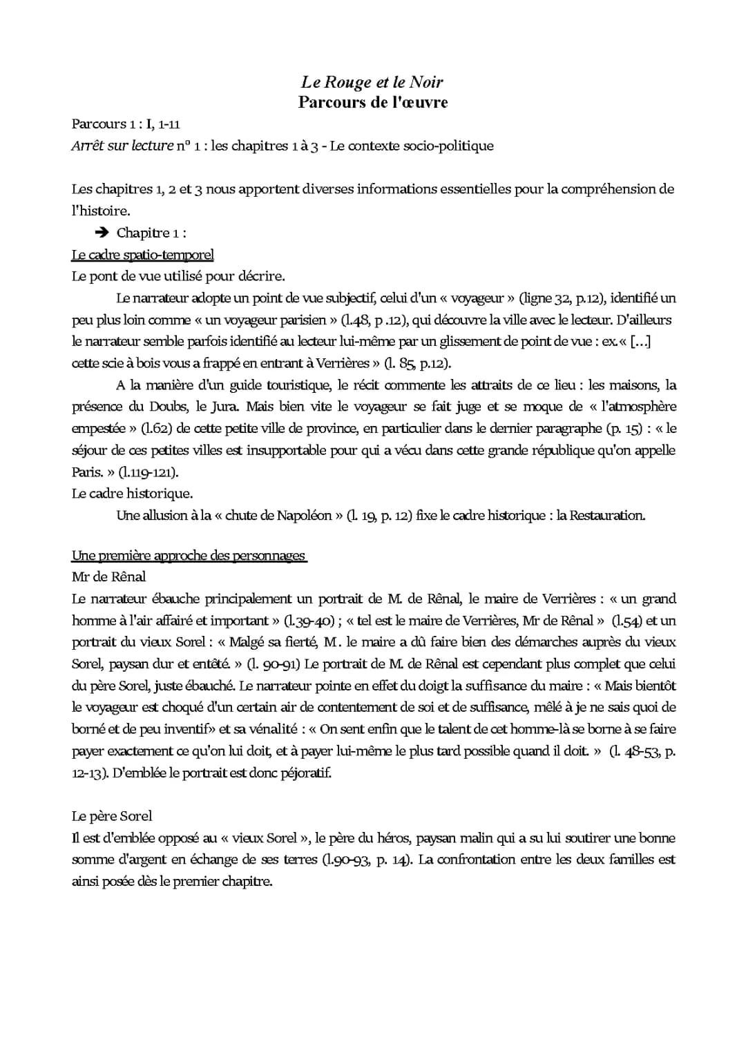 Arrêt sur lecture 1, Le Rouge Et Le Noir