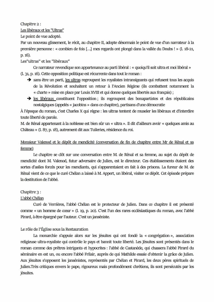 Le Rouge et le Noir
Parcours de l'œuvre
Parcours 1: I, 1-11
Arrêt sur lecture n° 1 : les chapitres 1 à 3 - Le contexte socio-politique
Les c