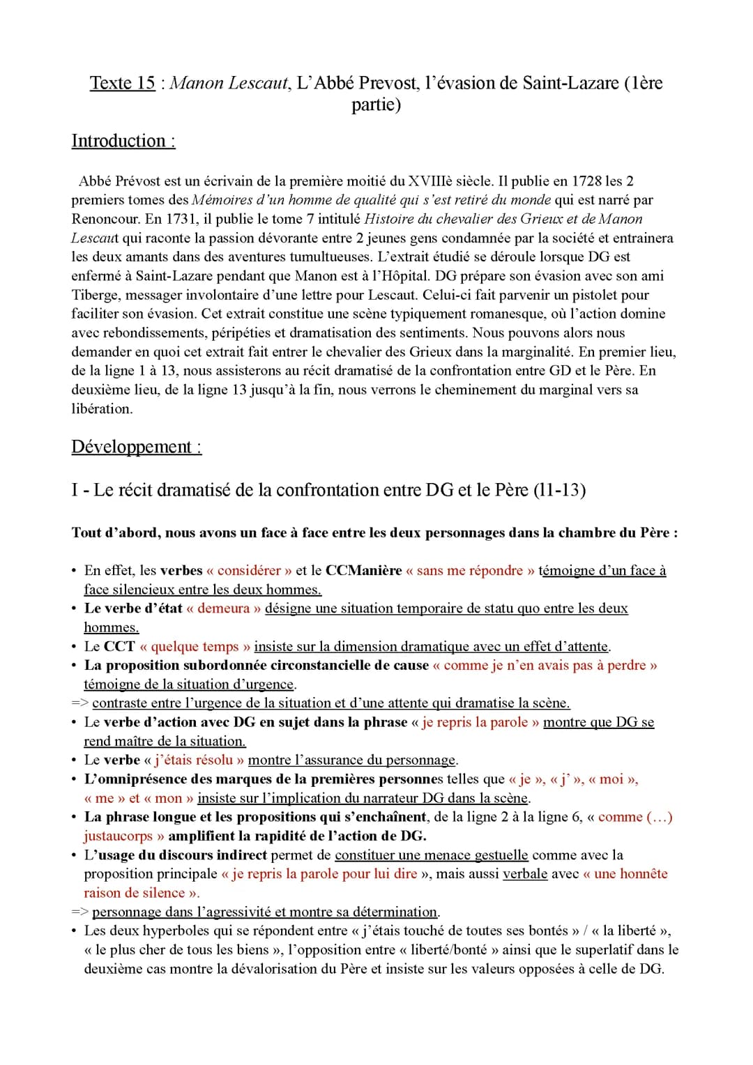 Linéaire sur l'évasion de Des Grieux de Saint-Lazare