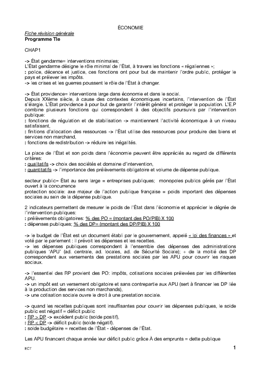 Cours Économie - Terminale STMG PDF : Fiches Révisions, Programme Droit Éco 2024