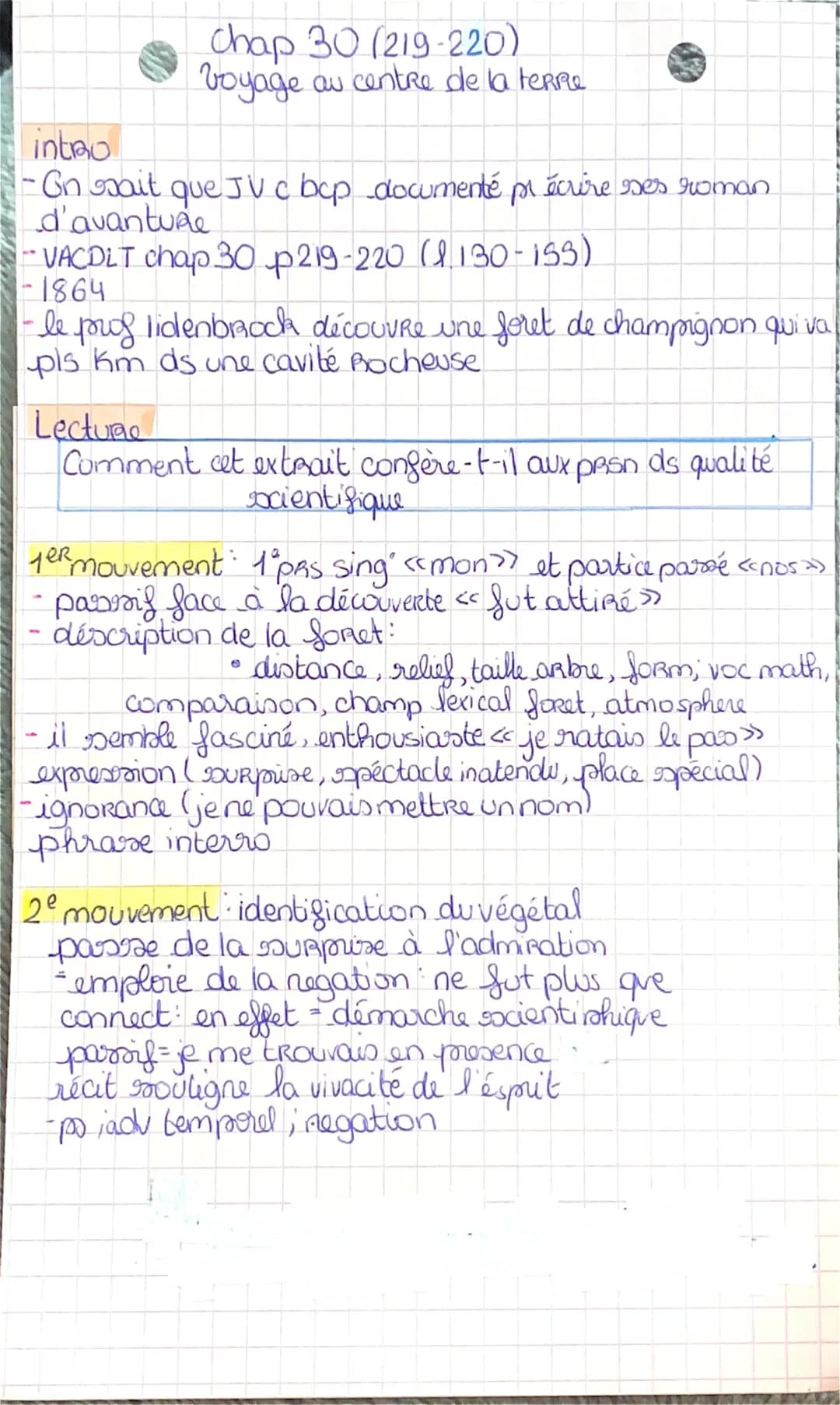 Chap 30 (219-220)
voyage au centre de la terre
intro
-On sait que JV c bcp documenté précrire ses roman
d'avanture
-VACDLT chap 30 p219-220 