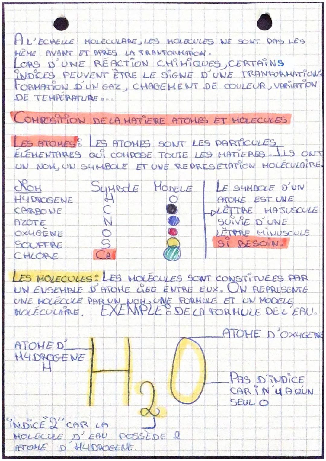 TRASFORMATION
PHYSIQUE ET CHIMIQUE
LORS D'UNE TRANSFORMATION PHYSIQUE, IL 4 A
UN CHAGE MENT D'ETAT HAS LES MOLECULES
RESTENT LES HEHES.
A AD