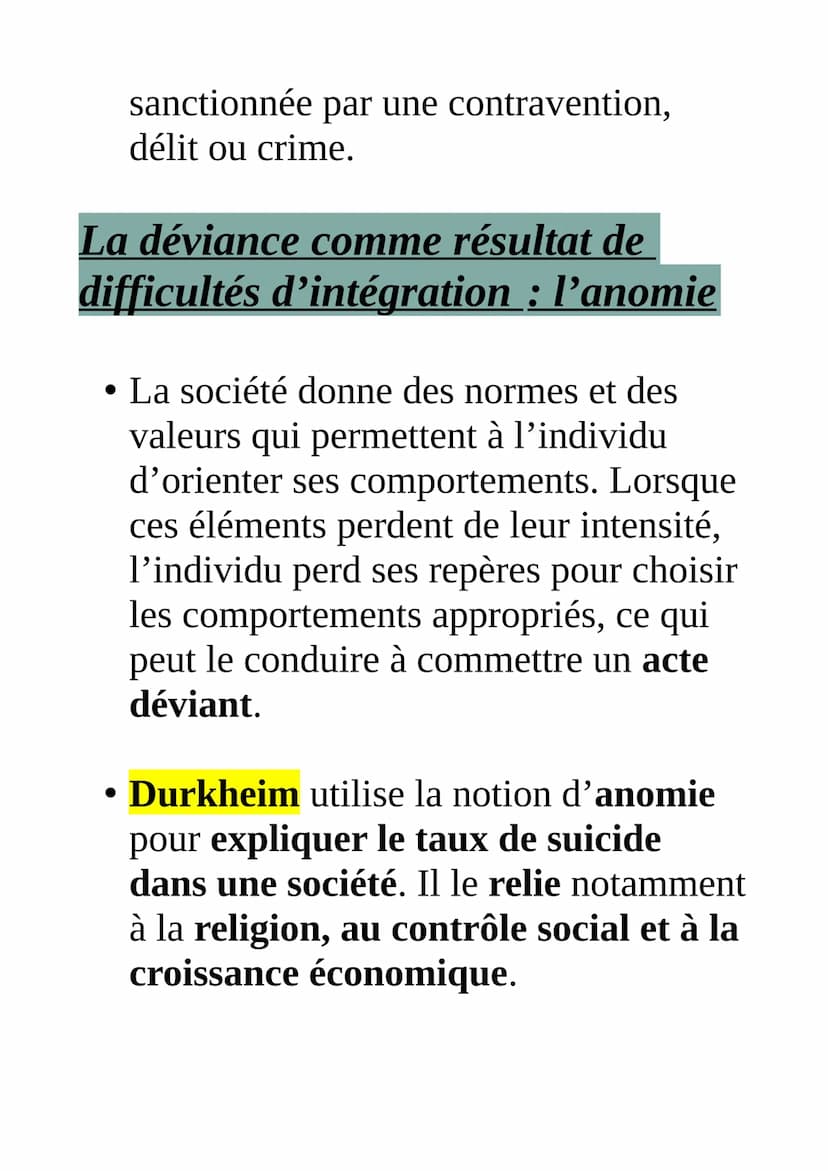 Quels sont les processus sociaux
qui contribuent à la déviance ?
●
La déviance est un phénomène relatif
car elle évolue au cours du temps et