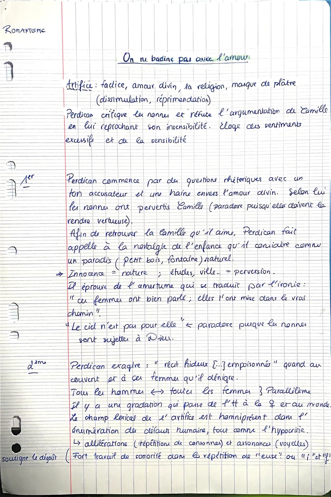 ROMANTISME
1
A
LAHT
Aer
ㅋ
3
I am
On ne badine pas avec
Artifice: factice, amour divin, la religion, masque de plâtre
(dissimulation, réprime