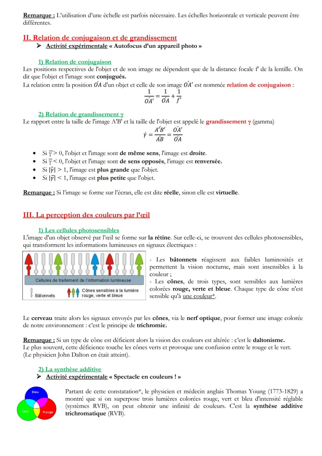 Physique Chimie – Images et Couleurs
I. Les lentilles convergentes
1) Définition et schématisation
Une lentille est un milieu transparent co