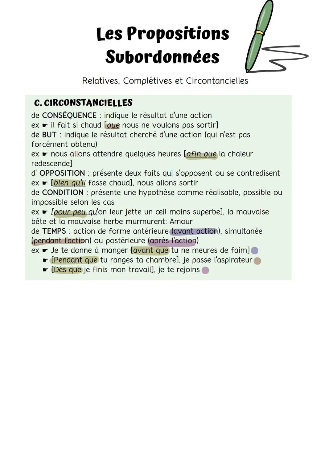 Les Propositions
Subordonnées
Relatives, Complétives et Circontancielles
A. RELATIVES
Elles complètent un nom ou un pronom et comportent un 