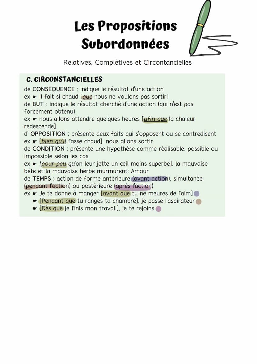 Les Propositions
Subordonnées
Relatives, Complétives et Circontancielles
A. RELATIVES
Elles complètent un nom ou un pronom et comportent un 
