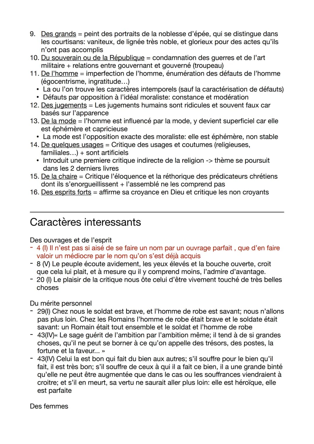 La bruyère: Les caractères
Problématique: le thème de la vanité et regard sur les
autres au 17e siècle
Origine et inspiration: Les caractère