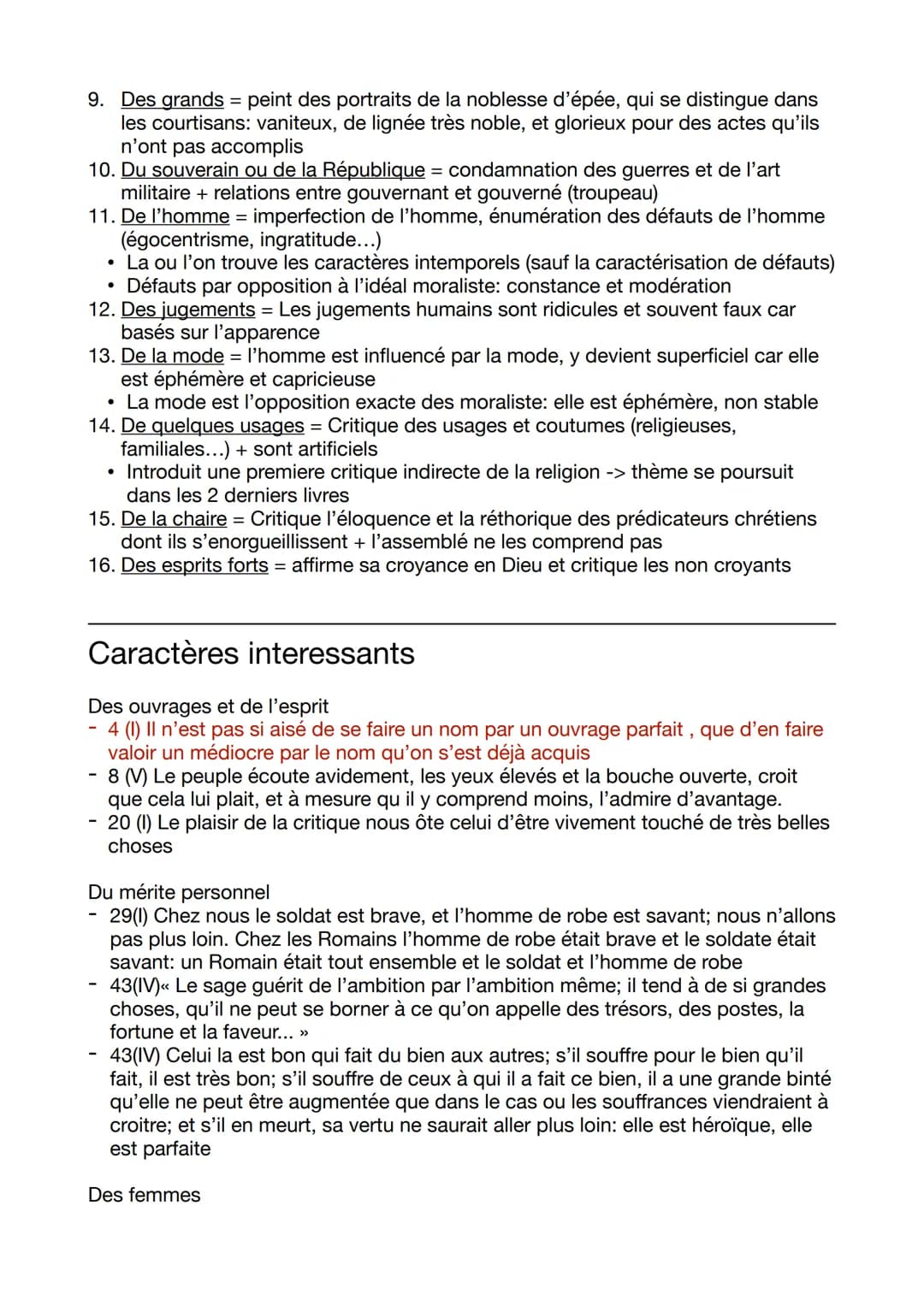 La bruyère: Les caractères
Problématique: le thème de la vanité et regard sur les
autres au 17e siècle
Origine et inspiration: Les caractère