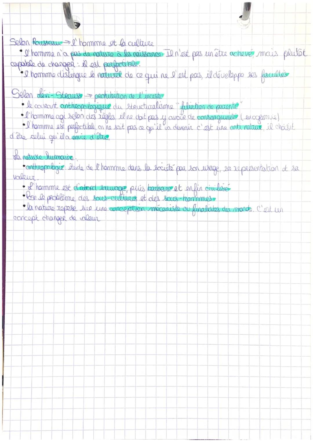# NATURE

→"le barbare, c'est d'abord l'homme qui croit à la barbare" Levi-Strauss

La nature designe lo monde physique et biologique Elle c