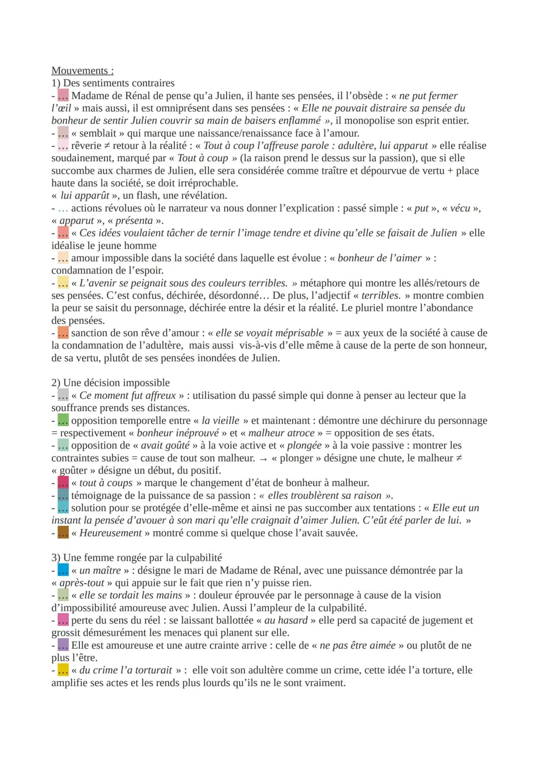 STENDHAL, LE ROUGE ET LE NOIR, « Madame de Rénal ne put fermer l'œil » à «< un
écriteau expliquant son adultère à la populace. >>
<< Madame 