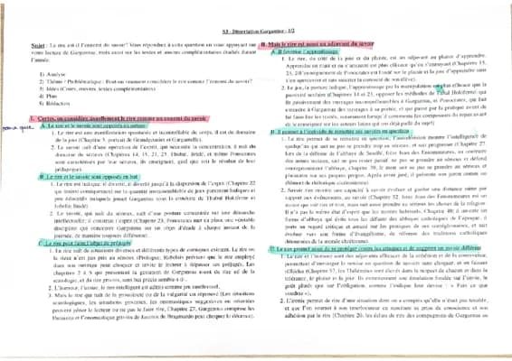 Know Corrigé dissertation Gargantua de François Rabelais  thumbnail