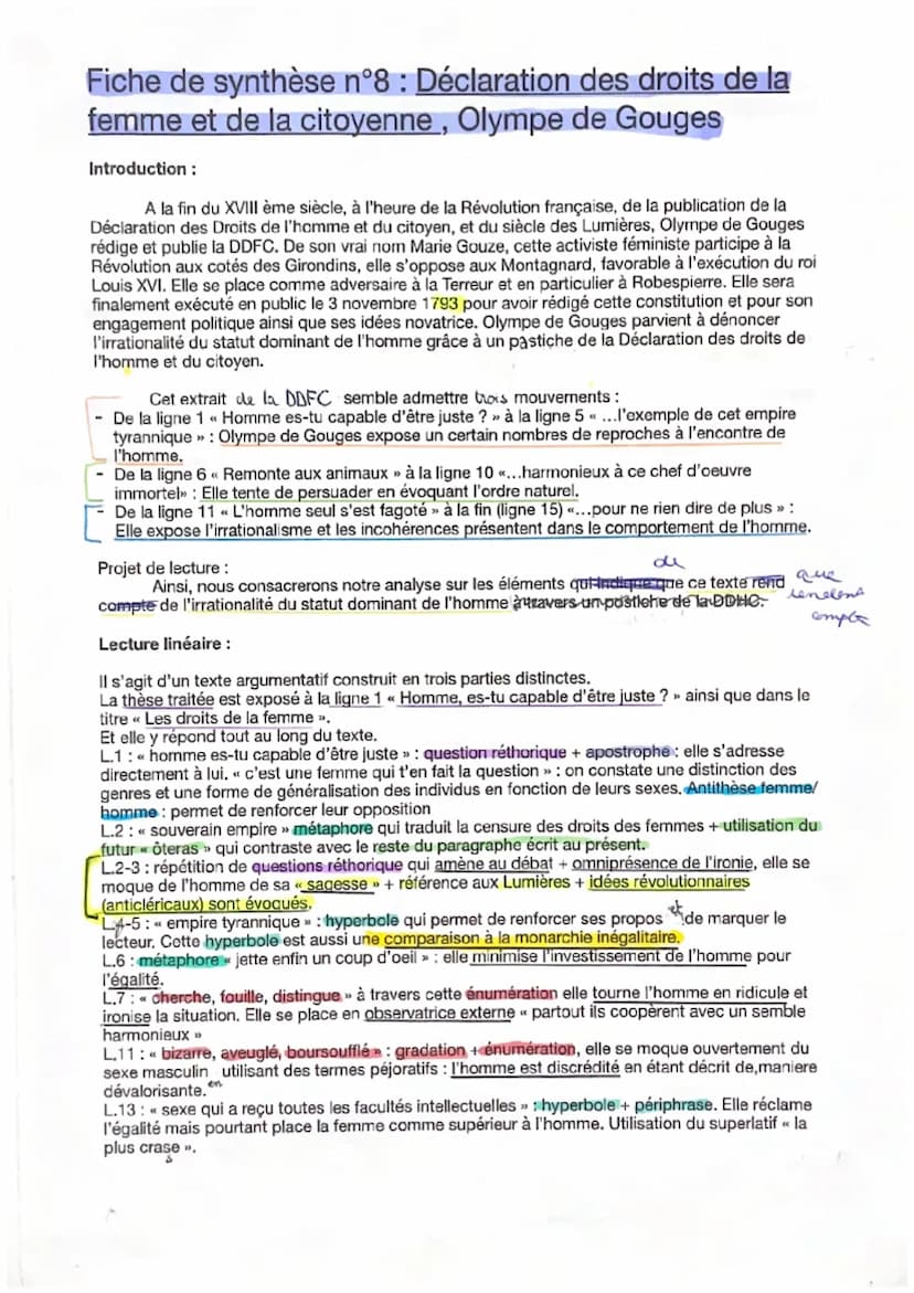 socha no god saches ma
-
incohérences dans le evoquant l'oidue
irationalisine et les persuader in
Texte 8: Les droits de la femme
anti thir
