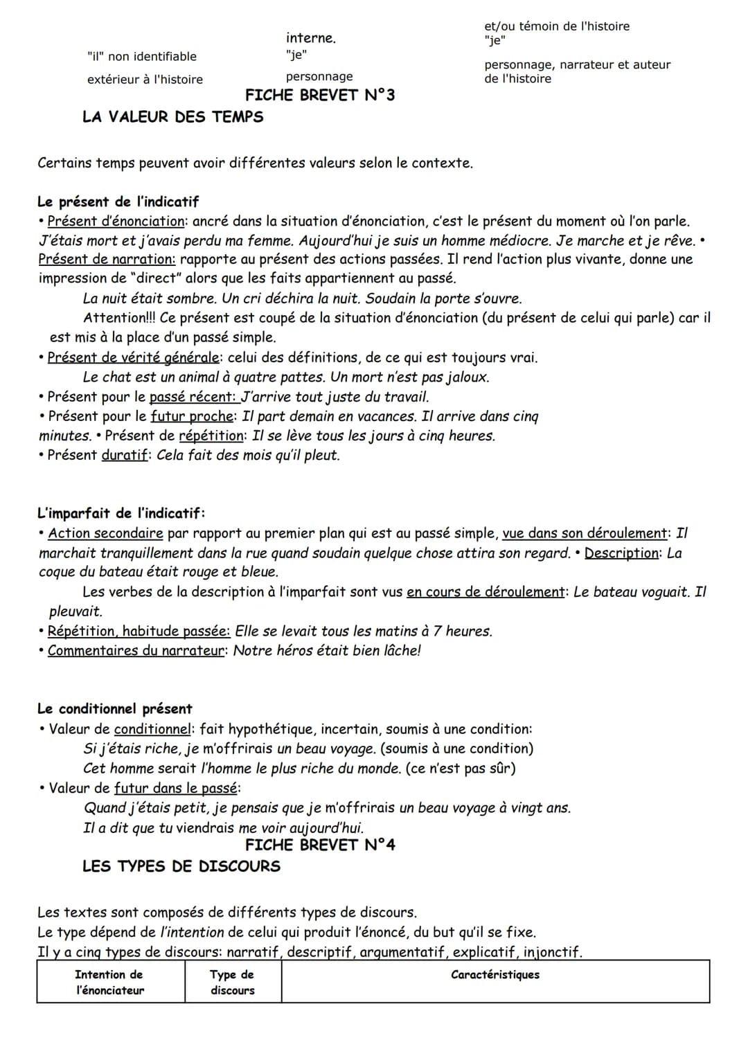 Les temps sont organisés chronologiquement (avant, pendant, après) autour d'un temps de référence.
LES TEMPS ORGANISÉS AUTOUR DU PRÉSENT: (A