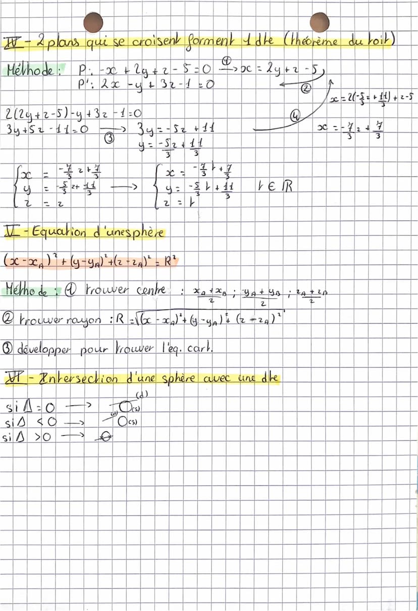 Mathématiques
Chapitre 2: Représentation paramétrique et equation cartésien
Z-La droite
def- la représentation paramétrique d'une dle se fai