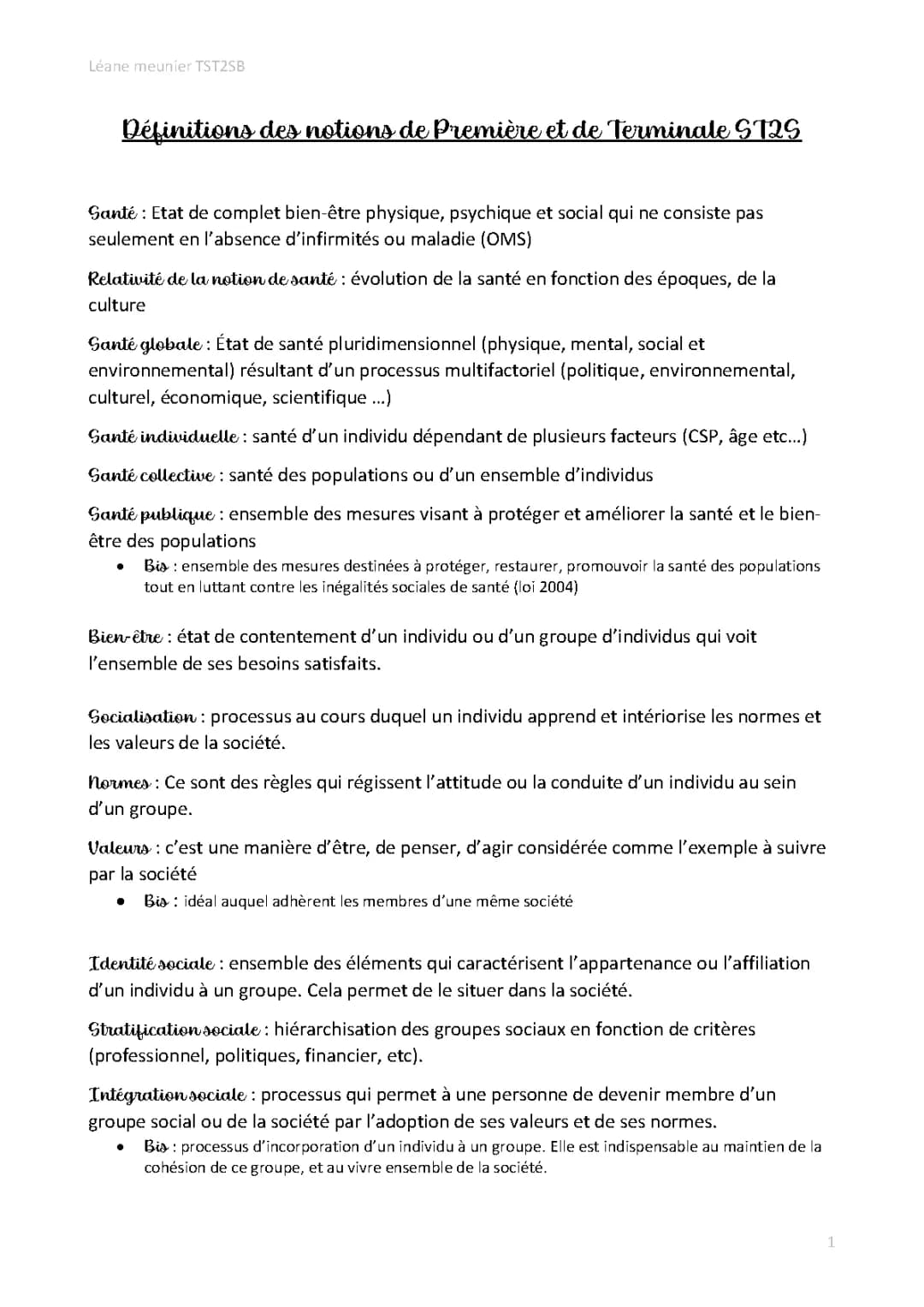 Révise facilement avec des fiches, cours et exercices ST2S PDF pour le bac !