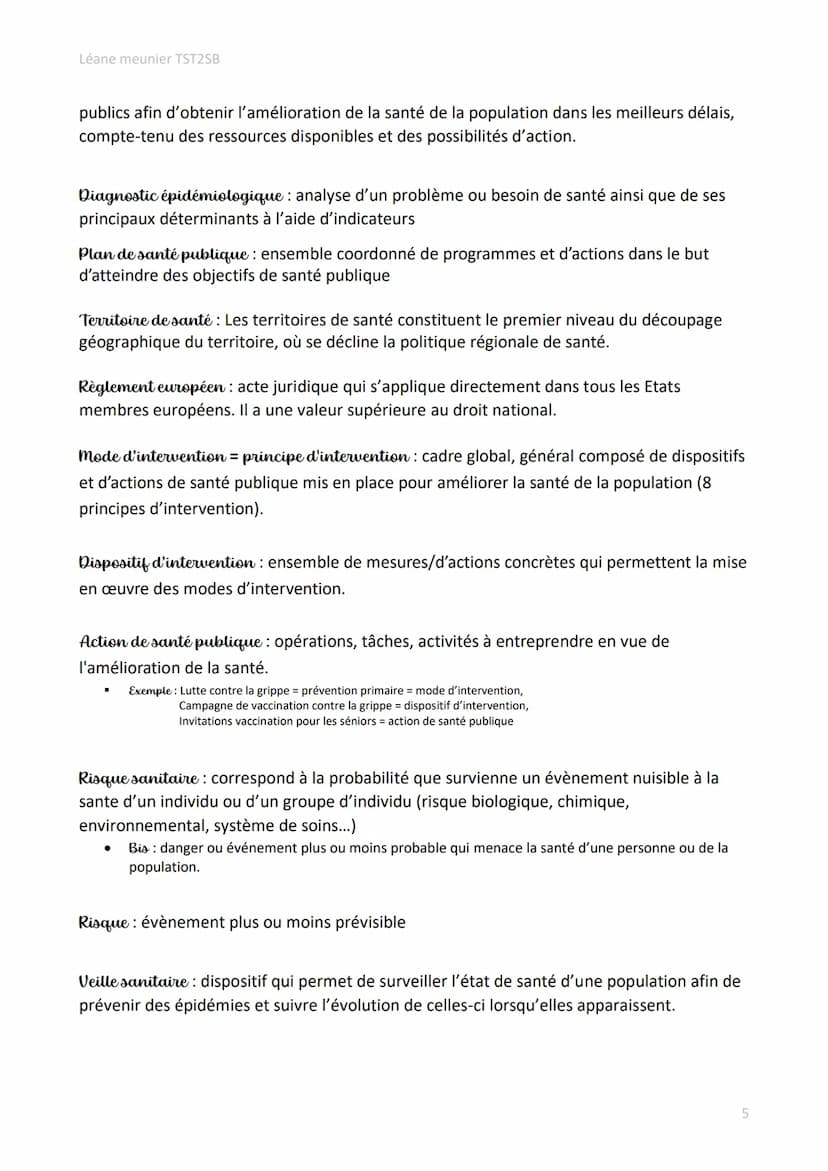 Léane meunier TST2SB
Définitions des notions de Première et de Terminale ST2S
Santé: Etat de complet bien-être physique, psychique et social