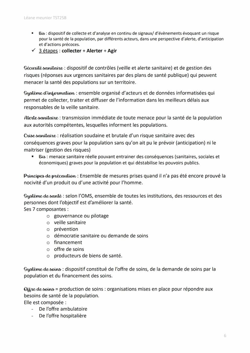 Léane meunier TST2SB
Définitions des notions de Première et de Terminale ST2S
Santé: Etat de complet bien-être physique, psychique et social
