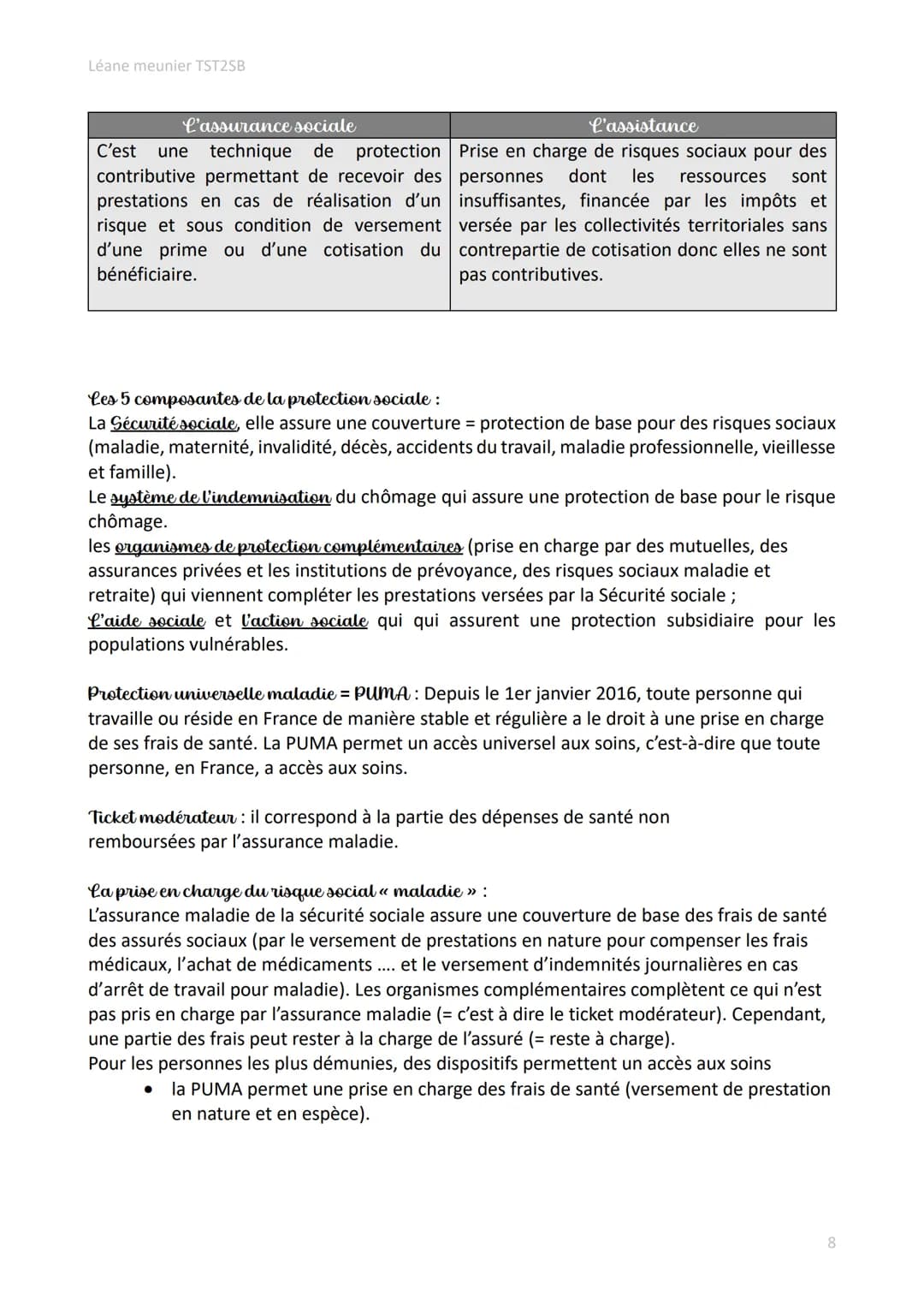 Léane meunier TST2SB
Définitions des notions de Première et de Terminale ST2S
Santé: Etat de complet bien-être physique, psychique et social