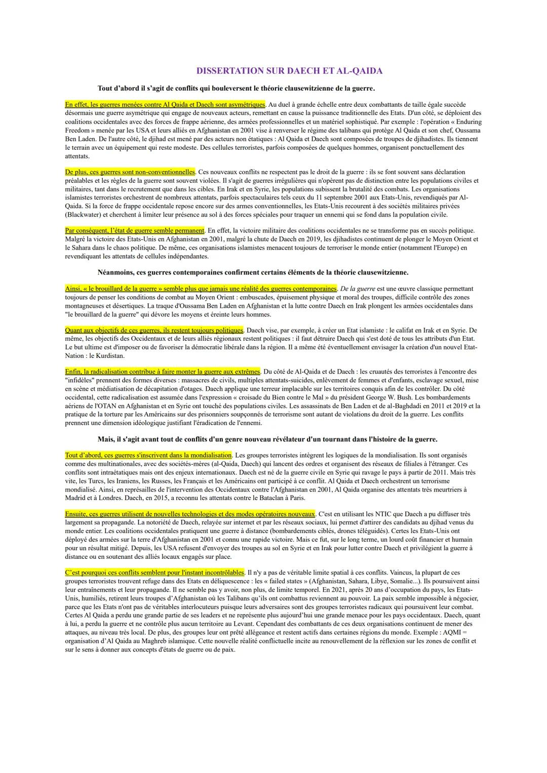 dissertation Al-Qaida et Daech