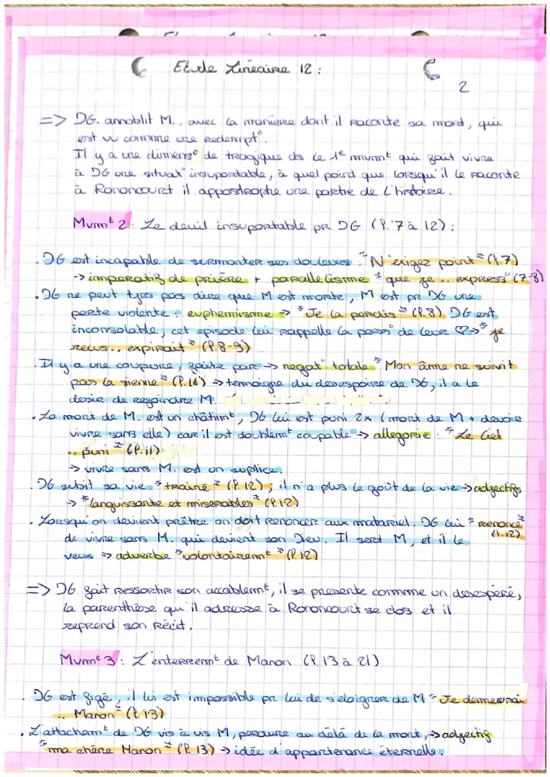 Ⓒ Eture Lirecise 12:
intro : > Manon Lescaut, a été potdie en 1731 par l'Abbé
Prevost, donc au début du 5. des Lumieres, Levis
idées commenc