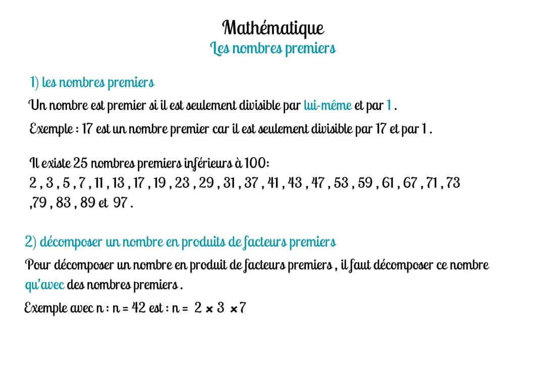 Les nombres premiers