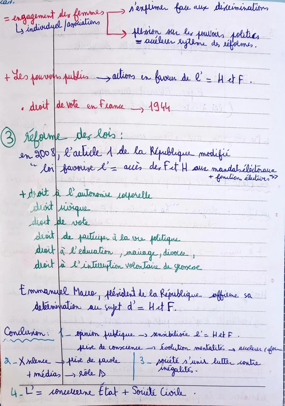 di Axe 2:
Cours 1: la promotion de l' = entre Heff
Intro:
11- Bataille
four égalité H.F / gagnée
www.
2 Au delà des lois et de déclarations 