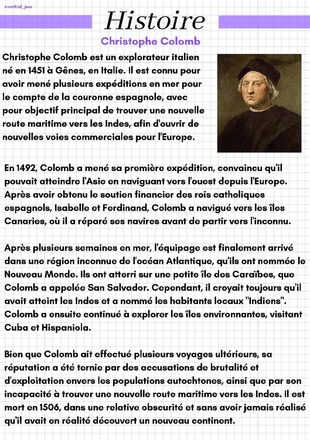 Les Voyages de Christophe Colomb: Découverte de l'Amérique et Aventures