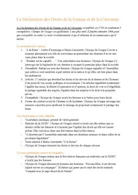 Know Tout ce qu'il faut savoir pour une dissertation sur La Déclaration des Droits de la Femme et de la Citoyenne (DDFC) de Olympe de Gouges thumbnail