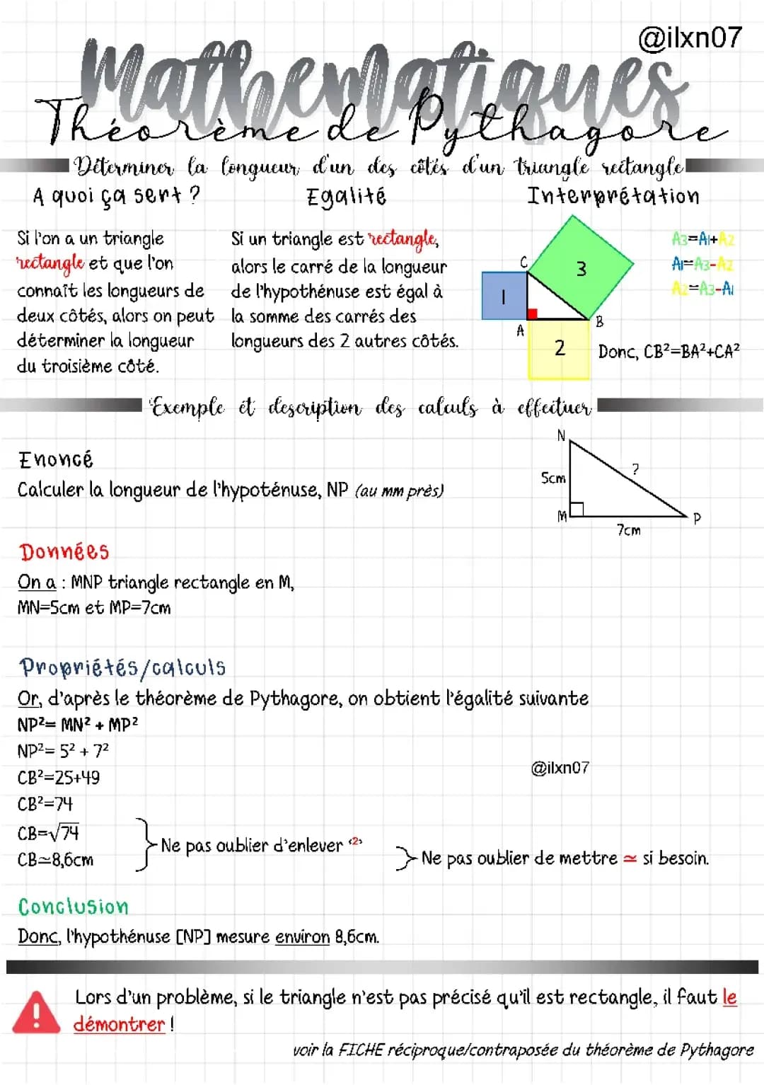 Théorème de Pythagore