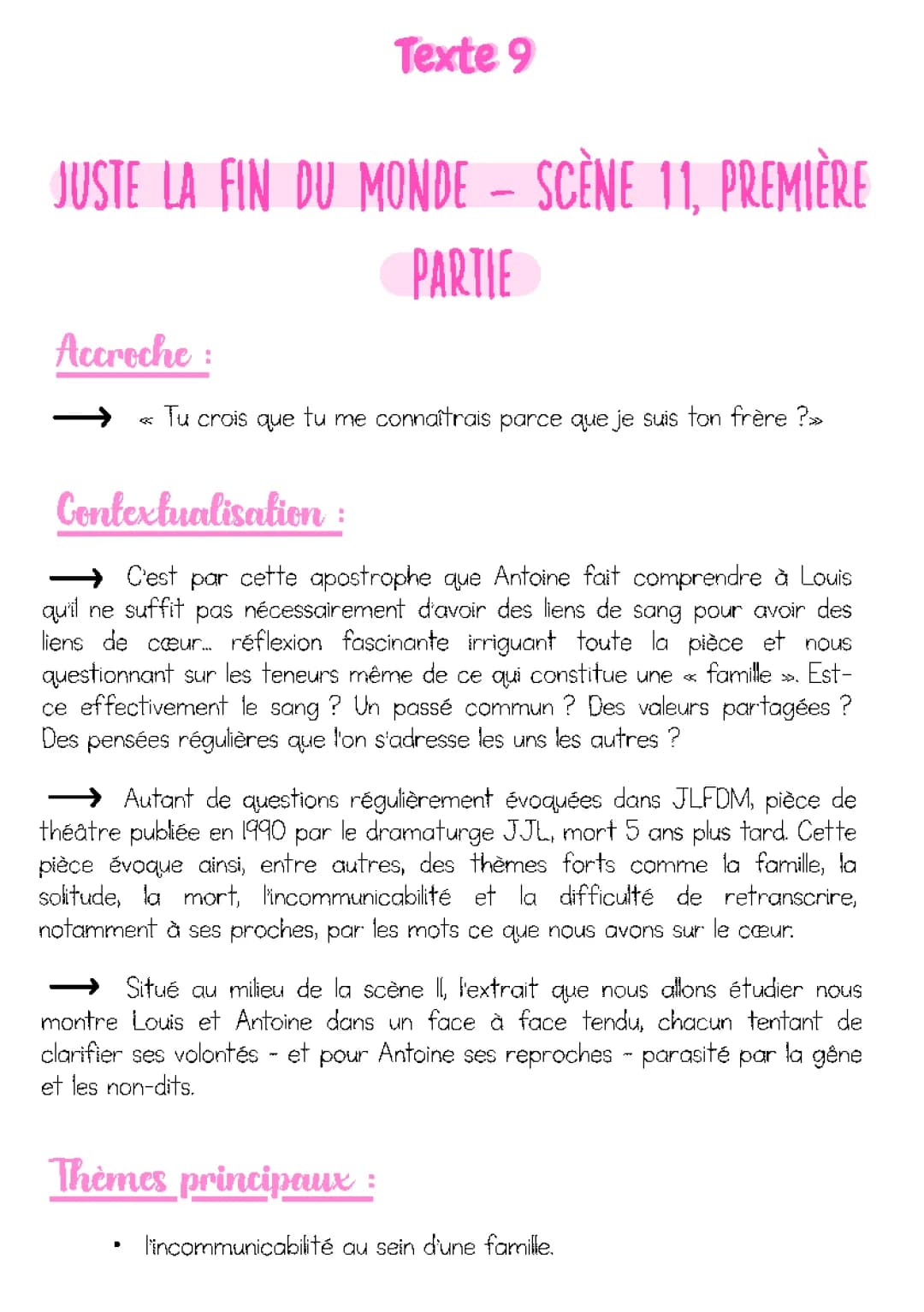 Scène 11 Juste la fin du monde PDF - Analyse linéaire et résumé