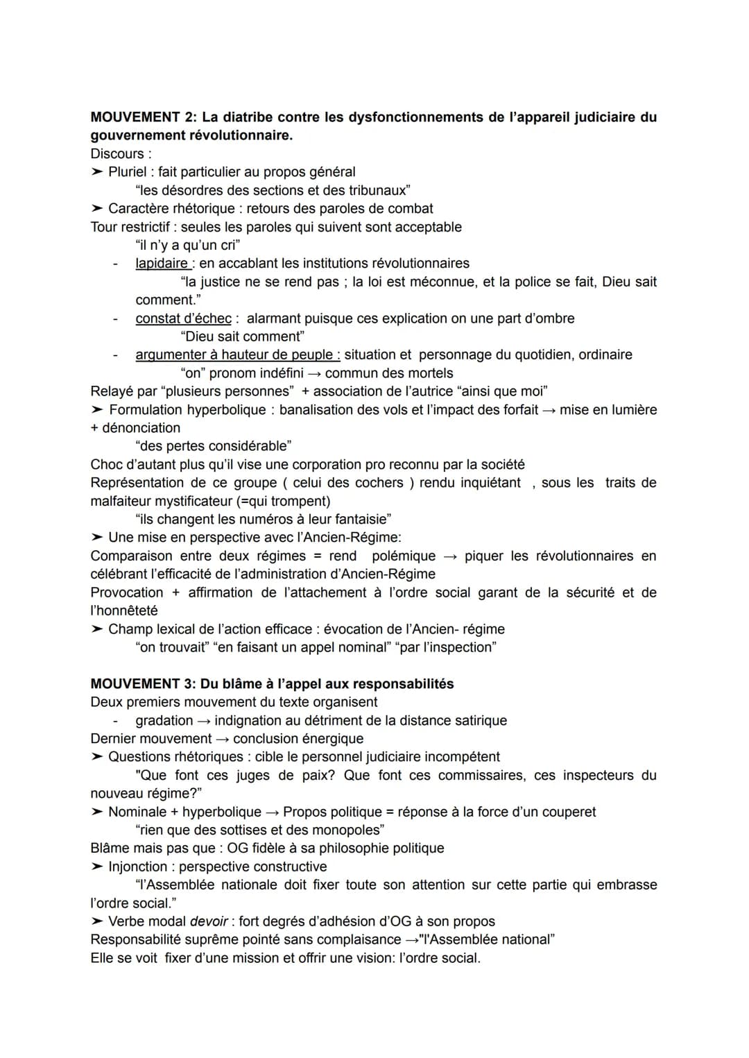 Etude linéaire Olympe de Gouges - txt3
Problématique: Comment la variété des discours et des modalités énonciatives est-elle mise
au service