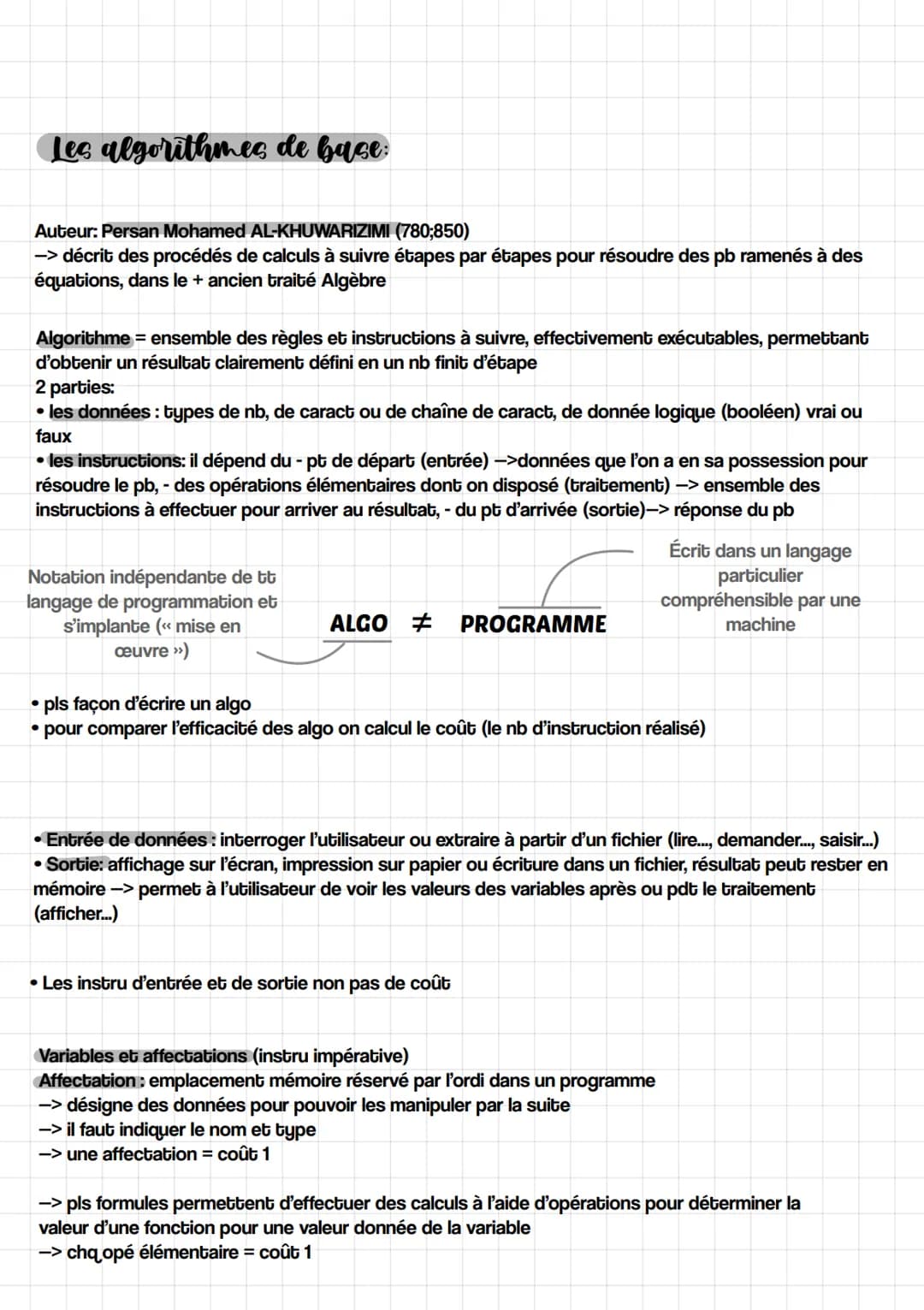Instru conditionnelle
• Sl condition ALORS instru
. SI condition ALORS instru A SINON instru B
«<ET » et « OU »> = coût 1
Pire cas (+ d'inst