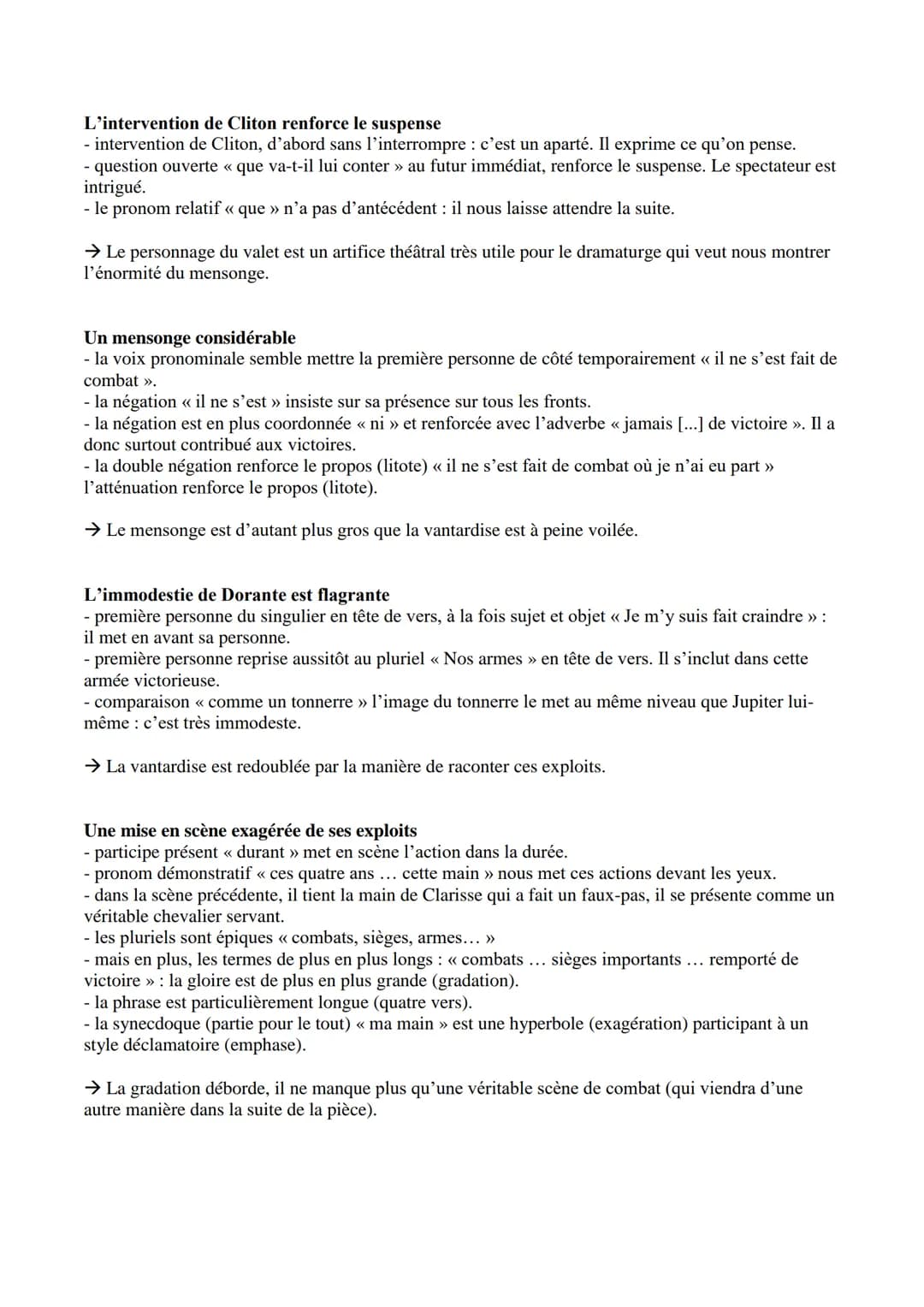 --- OCR Start ---
Extrait étudié
Corneille, Le Menteur, 1644
Acte I scène 3 → Explication linéaire
CLARICE.
Quoi! Vous avez donc vu l'Allema