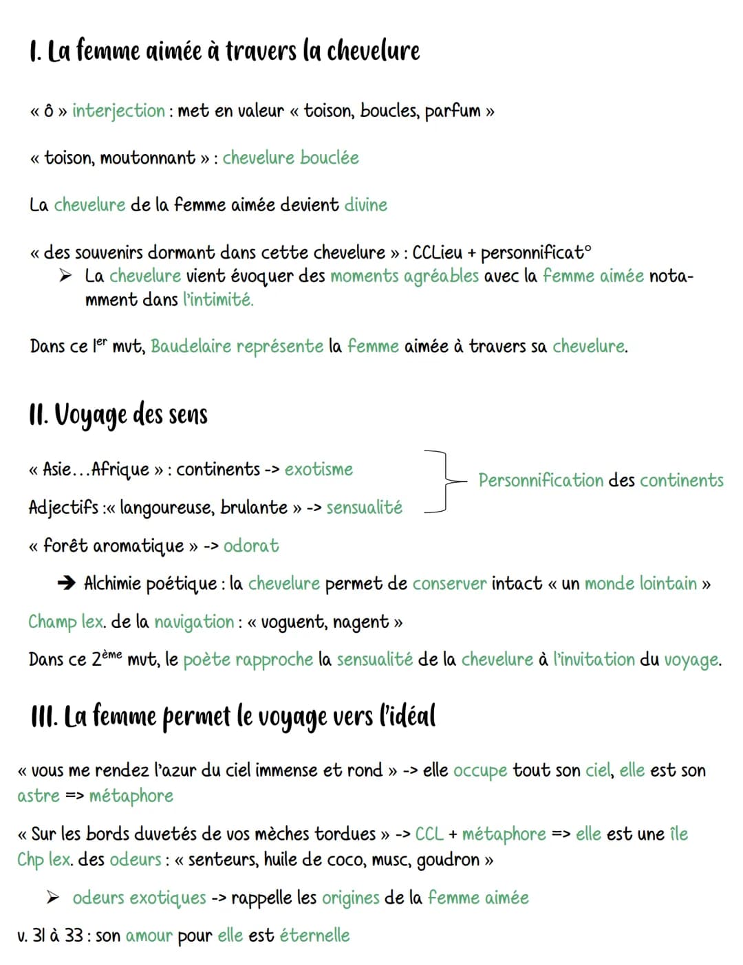 La cheveluke
Introduction
Versification du poème :
7 quintiles en rimes ABAAB
Thème: les cheveux de la femme aimée,
voyages, sensations
Ce p