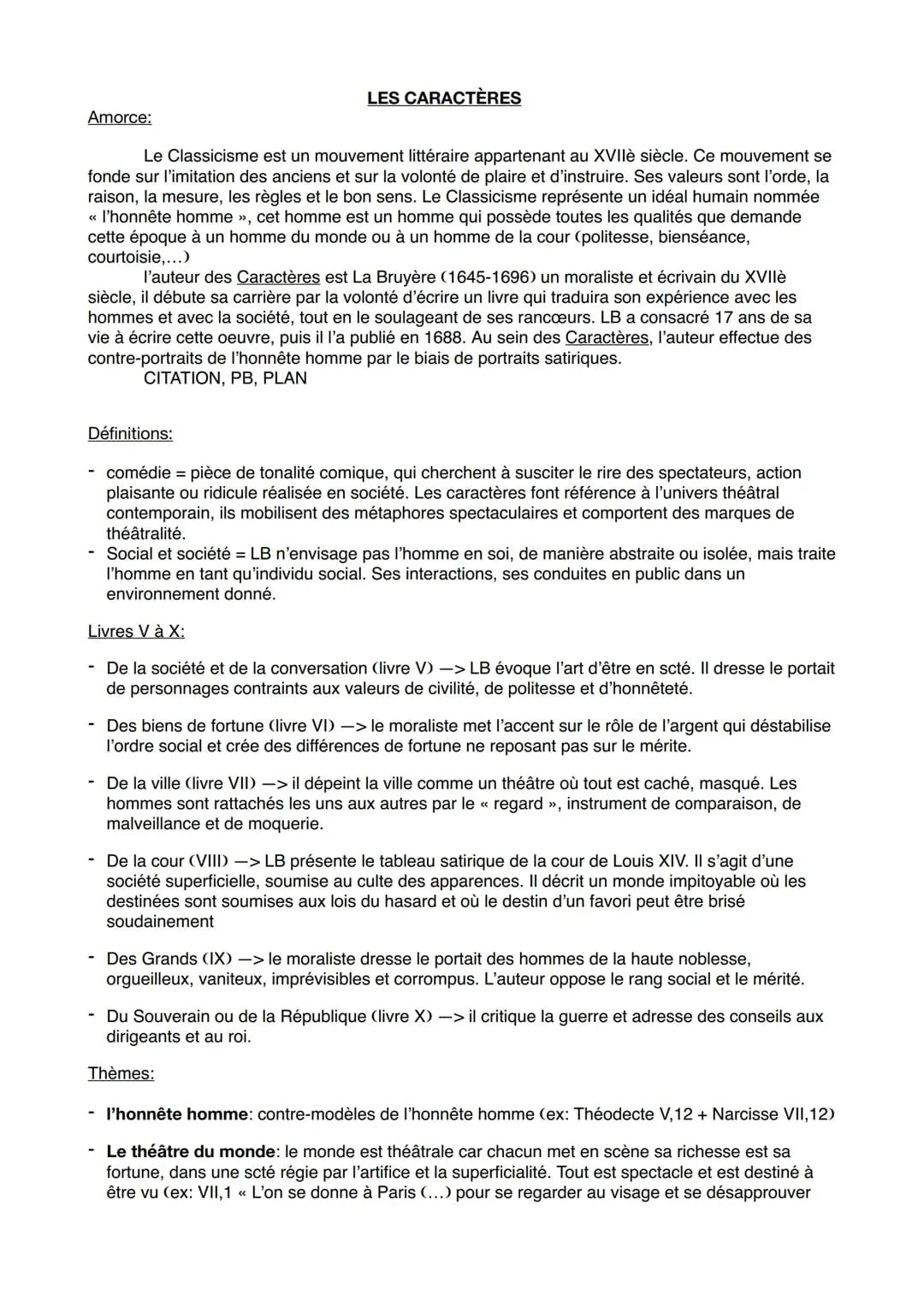 Découvre Les Caractères de La Bruyère: PDF et Résumés!