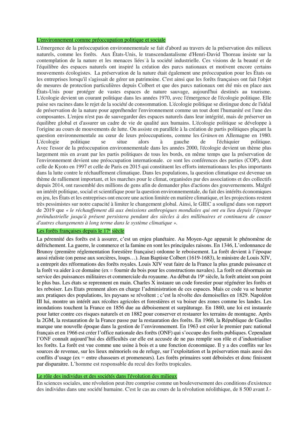 L'ENVIRONNEMENT HGGSP
L'environnement est un concept qui désigne le cadre de vie des individus et des populations. Il comprend
donc le milie