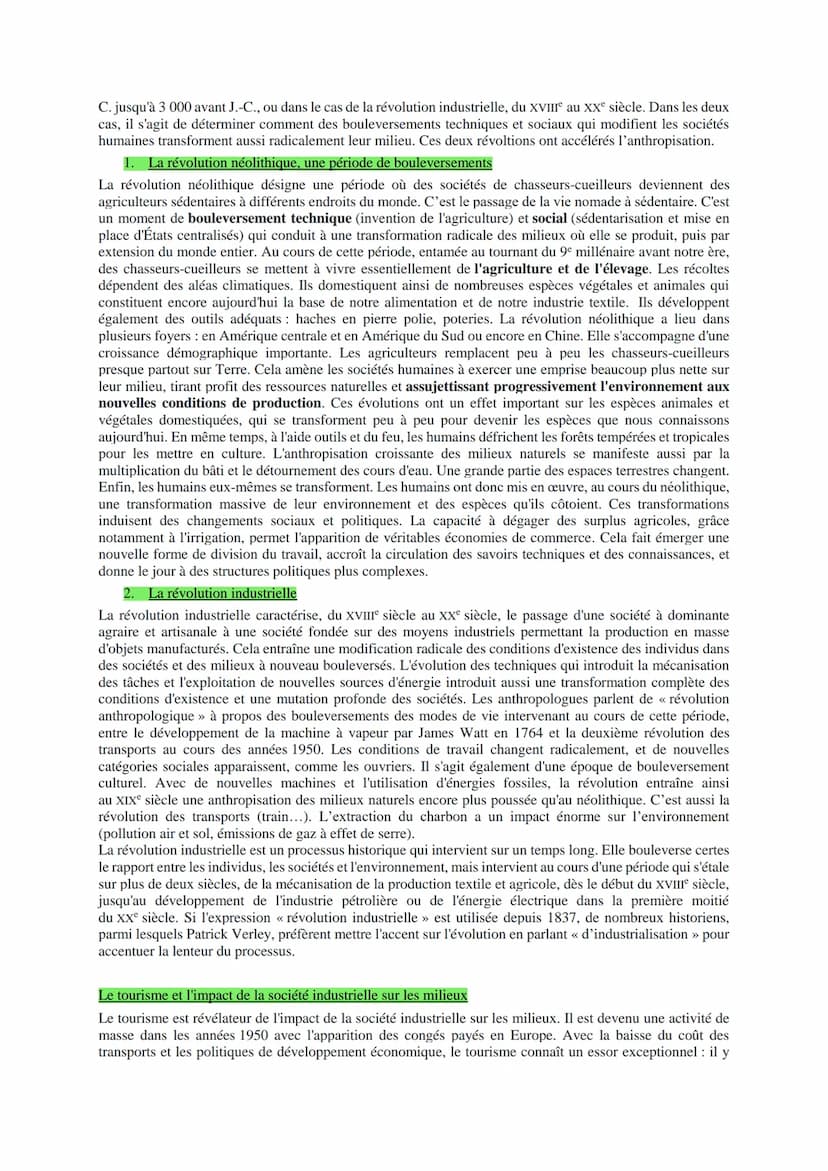 L'ENVIRONNEMENT HGGSP
L'environnement est un concept qui désigne le cadre de vie des individus et des populations. Il comprend
donc le milie