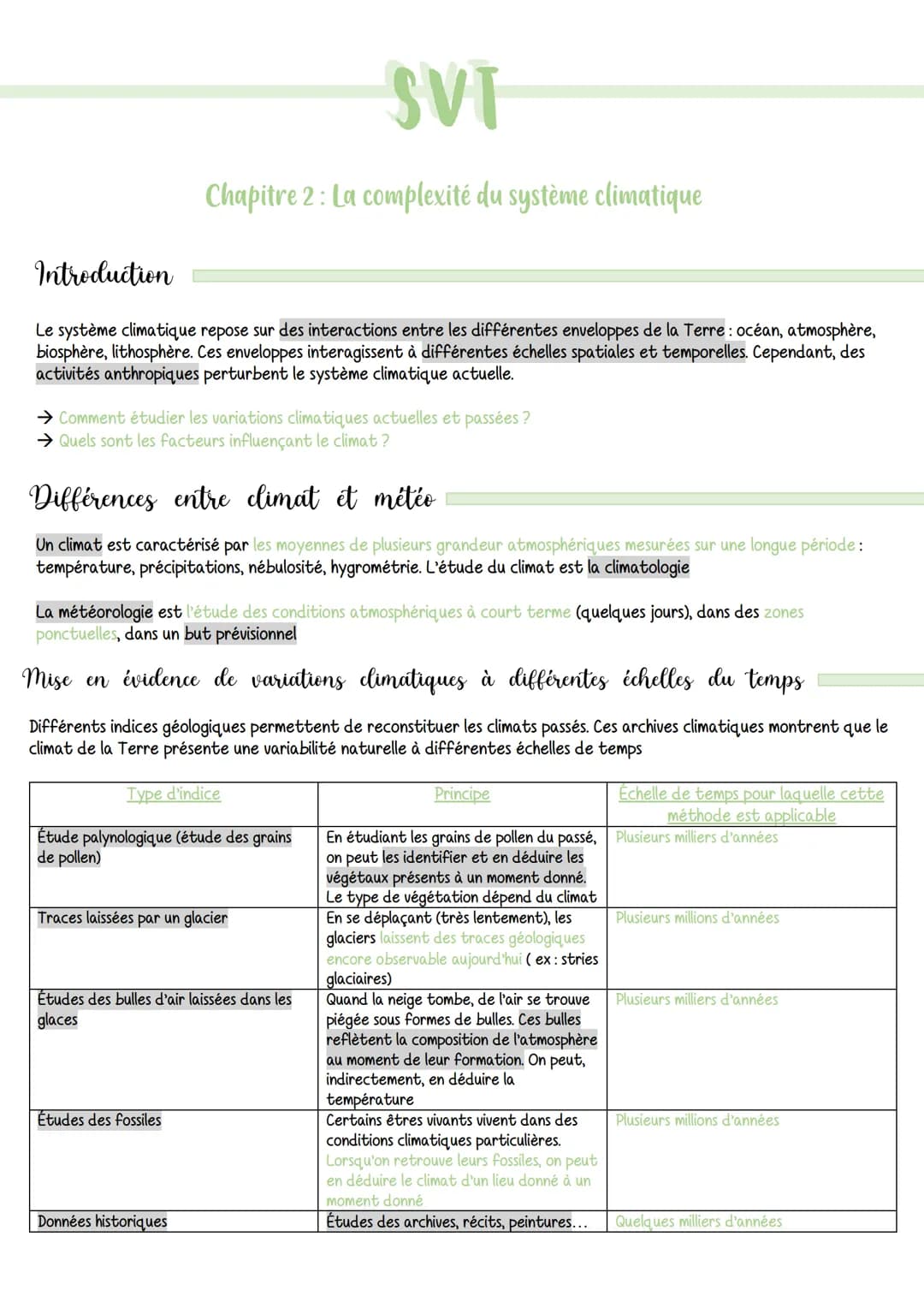 Introduction
Le système climatique repose sur des interactions entre les différentes enveloppes de la Terre: océan, atmosphère,
biosphère, l
