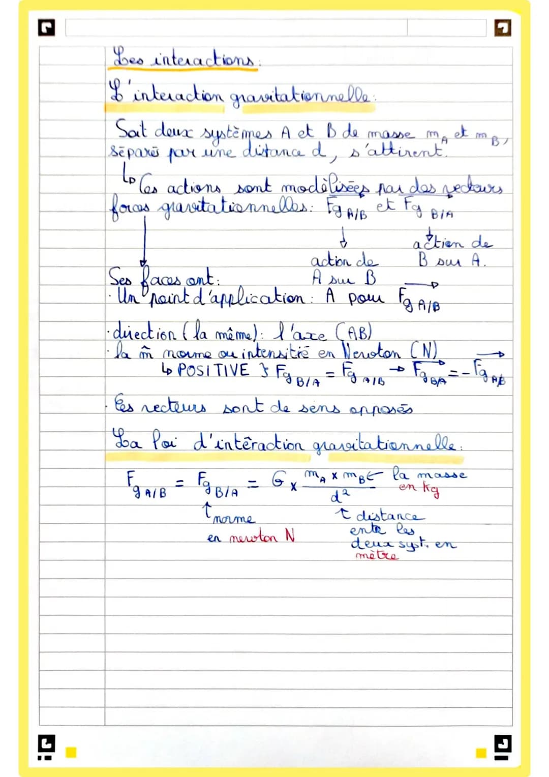 □ Fiche de révision physique - chimie
• Chapitre 7. Interactions fondammentales et
notion de champ
* Définition:
• système objet ou ensemble