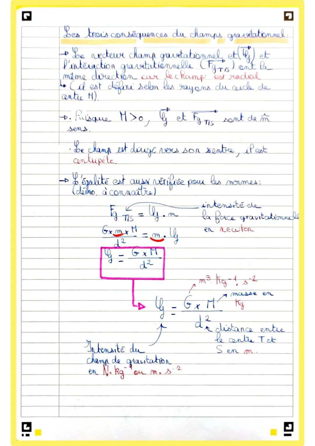 □ Fiche de révision physique - chimie
• Chapitre 7. Interactions fondammentales et
notion de champ
* Définition:
• système objet ou ensemble