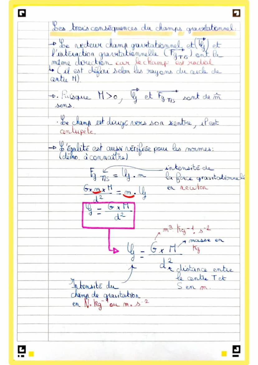 □ Fiche de révision physique - chimie
• Chapitre 7. Interactions fondammentales et
notion de champ
* Définition:
• système objet ou ensemble