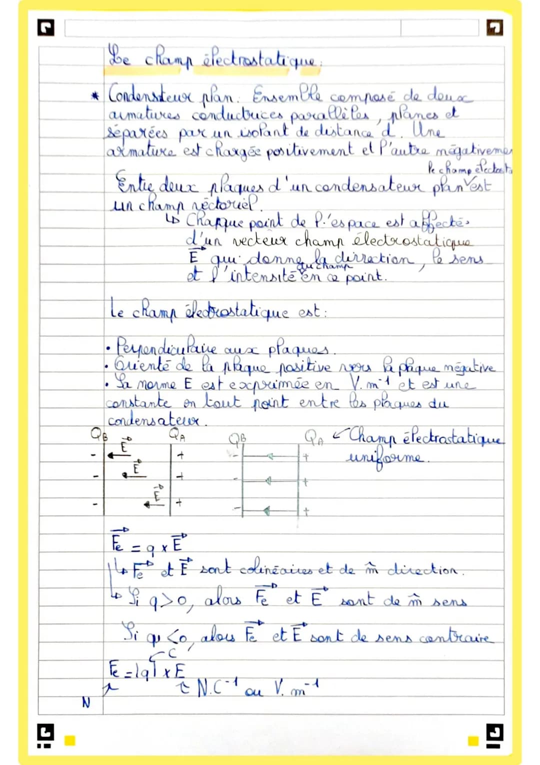 □ Fiche de révision physique - chimie
• Chapitre 7. Interactions fondammentales et
notion de champ
* Définition:
• système objet ou ensemble