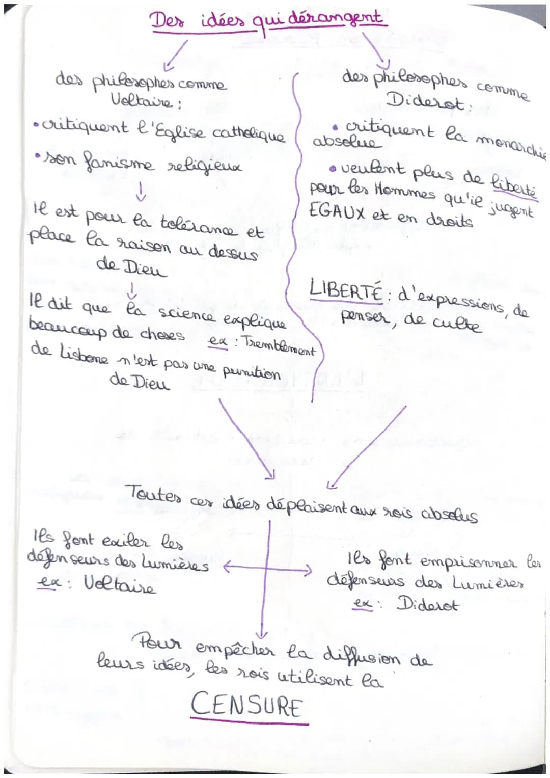 Au XVIIIe siècle
partout en Europe
✓
des philosophes
1
Diderot
1
Voltaire
affirment qu'il faut chercher à
expliquer par la RAISON
des savant